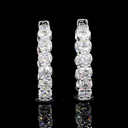 6.09 Cts 18k White Gold Round Shape Hoops Earring - Image 2