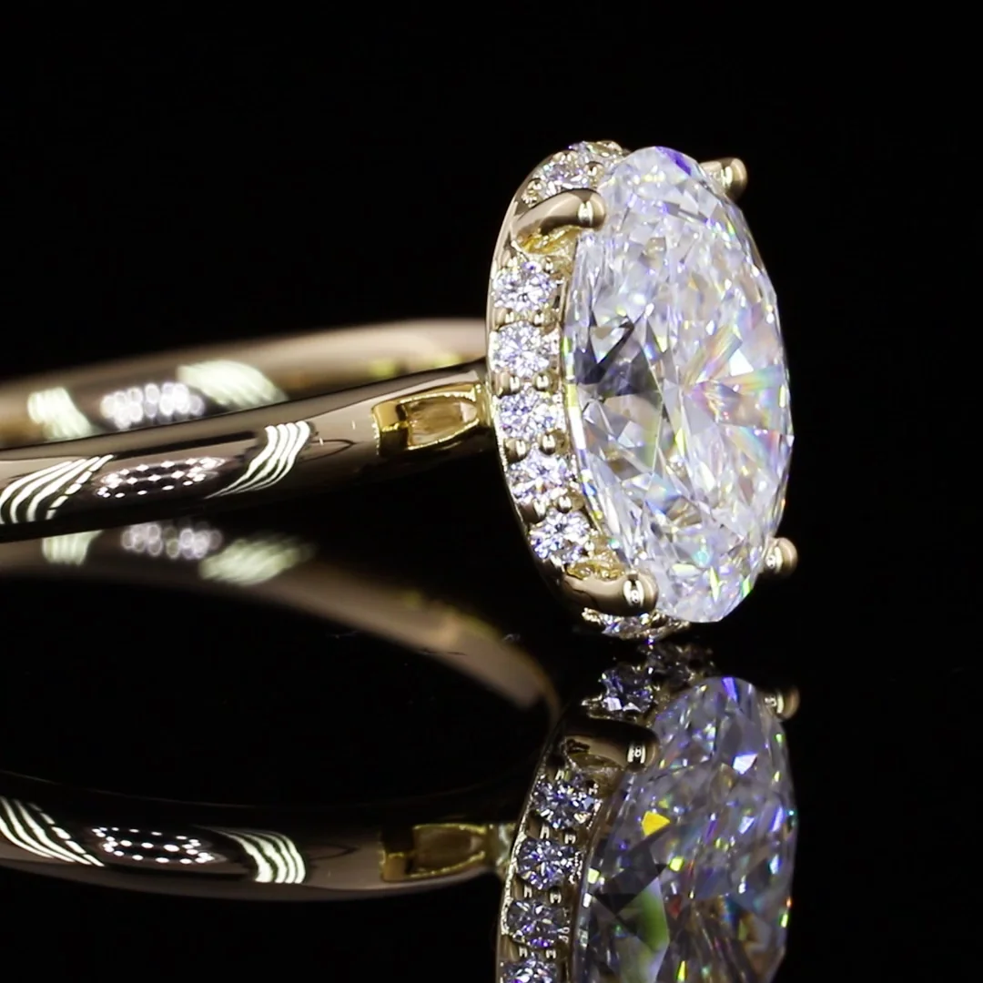 0.59 Cts 14k Yellow Gold Round Shape 3/4 Band Eternity Band - Image 2