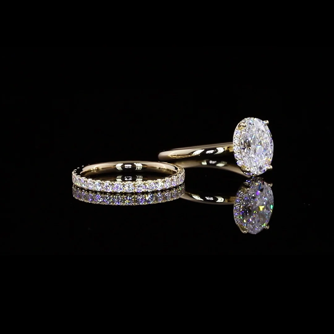 0.59 Cts 14k Yellow Gold Round Shape 3/4 Band Eternity Band - Video