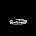 5.5 Cts 14k White Gold Emerald Shape Tennis Bracelet - Video