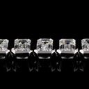 10.93 Cts 14k White Gold Emerald Shape Tennis Bracelet - Image 3