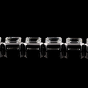 7.61 Cts 14k White Gold Emerald Shape Tennis Bracelet - Image 3
