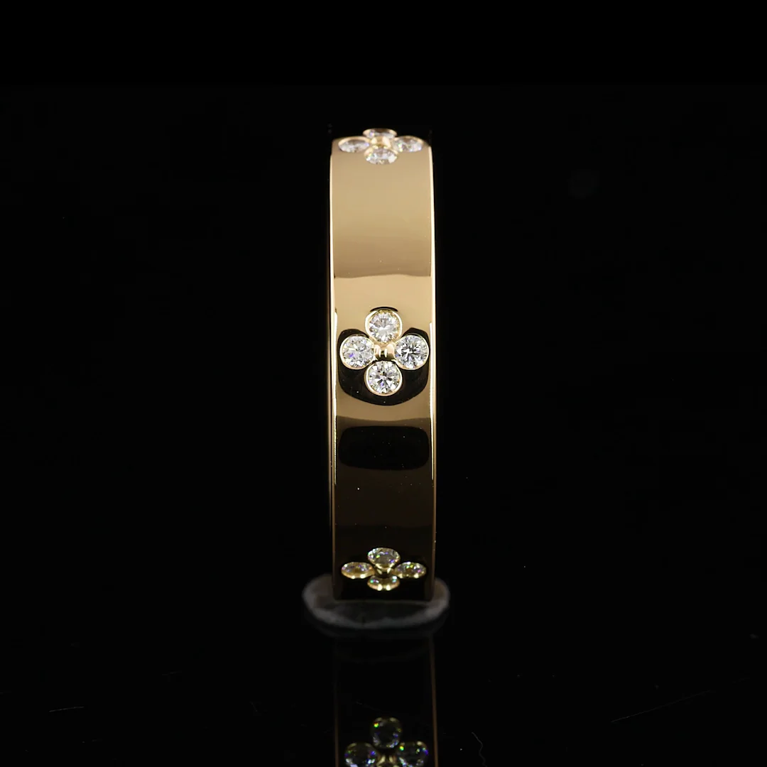 0.22 Cts 18k Yellow Gold Round Shape Eternity Band Eternity Band - Image 4