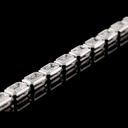 9.13 Cts 14k White Gold Emerald Shape Tennis Bracelet - Image 2