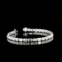 9.13 Cts 14k White Gold Emerald Shape Tennis Bracelet - Video