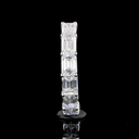 4.05 Cts 14k White Gold Emerald Shape Half Eternity Eternity Band - Image 4
