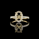 2.63 Cts 14k Yellow Gold Oval Shape Hidden Halo Ring - Video