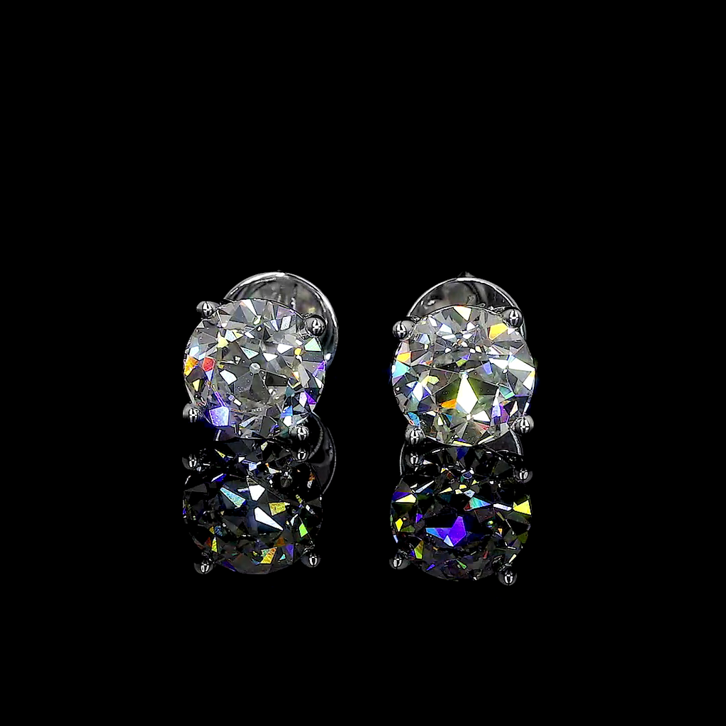 8.46 Cts 14k White Gold Old European Brilliant Shape Martini Earring - Image 2