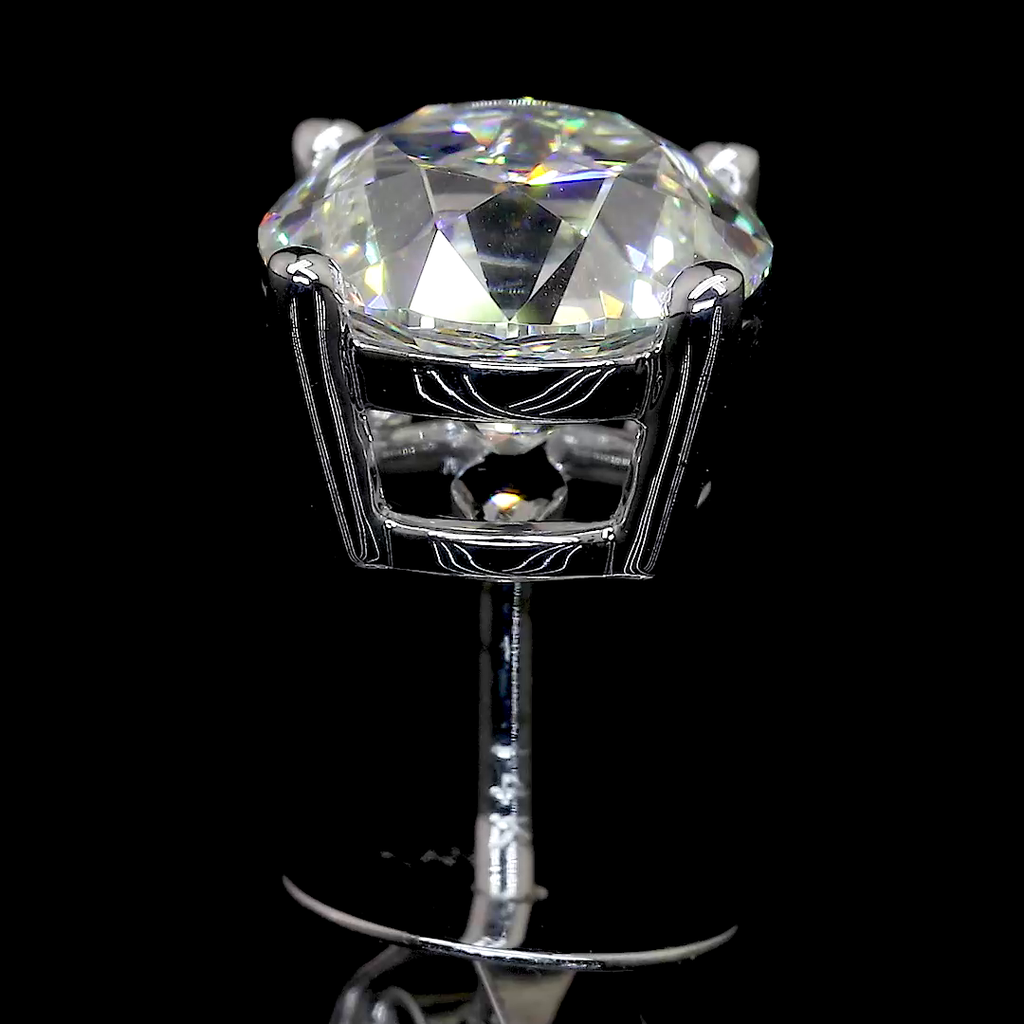 8.46 Cts 14k White Gold Old European Brilliant Shape Martini Earring - Image 4
