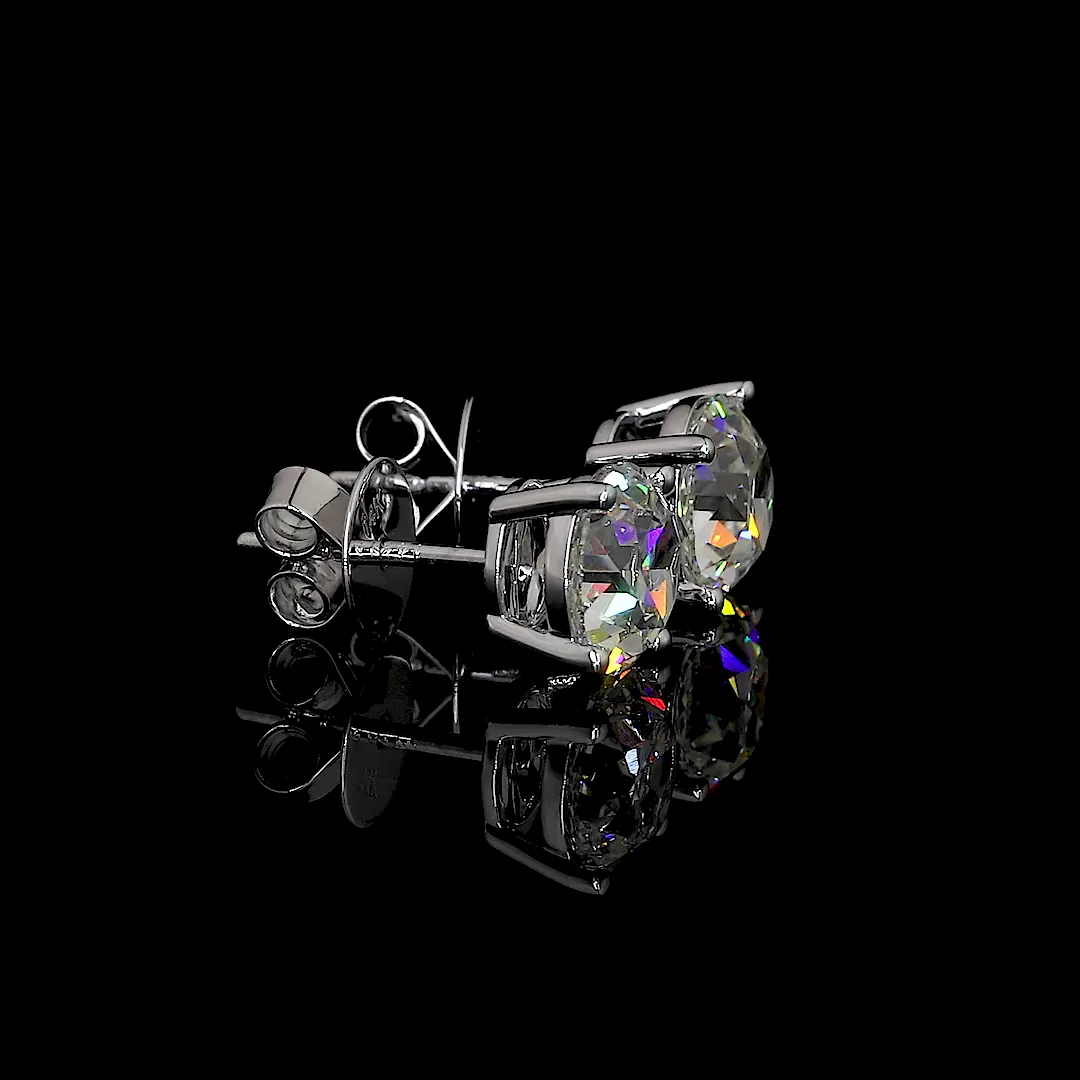 8.46 Cts 14k White Gold Old European Brilliant Shape Martini Earring - Video