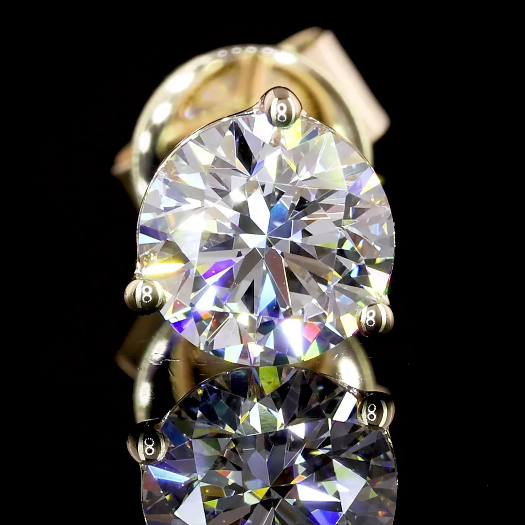 2.13 Cts 14k Yellow Gold Round Shape Martini Earring - Image 2