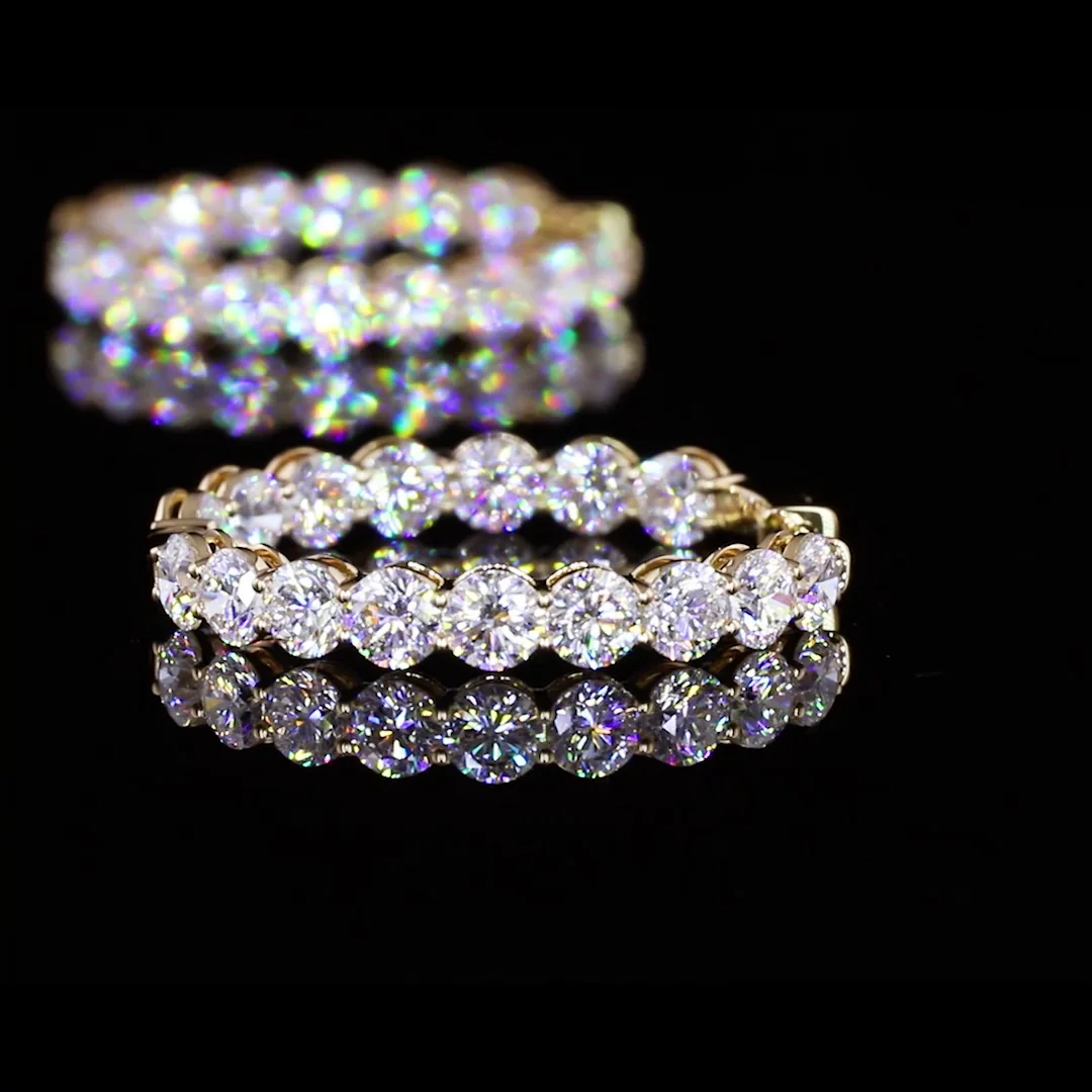 8.32 Cts 18k Yellow Gold Round Shape Hoops Earring - Image 4