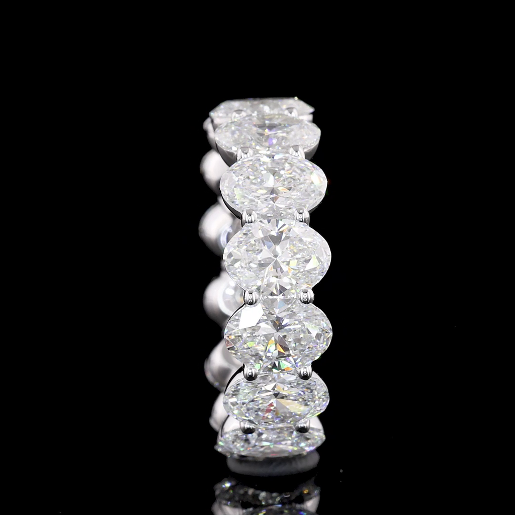7.84 Cts 14k White Gold Oval Shape Eternity Band Eternity Band - Image 3