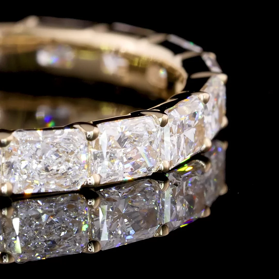 1.21 Cts 14k Yellow Gold Radiant Shape 3/4 Band Eternity Band - Image 2