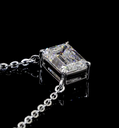 3.04 Cts 14k White Gold Emerald Shape Solitaire Pendant - Image 3