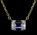 3.01 Cts 14k Yellow Gold Emerald Shape Solitaire Pendant - Image 2