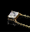 3.01 Cts 14k Yellow Gold Emerald Shape Solitaire Pendant - Image 3