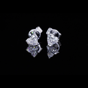 0.59 Cts 14k White Gold Heart Shape Studs Earring - Image 2