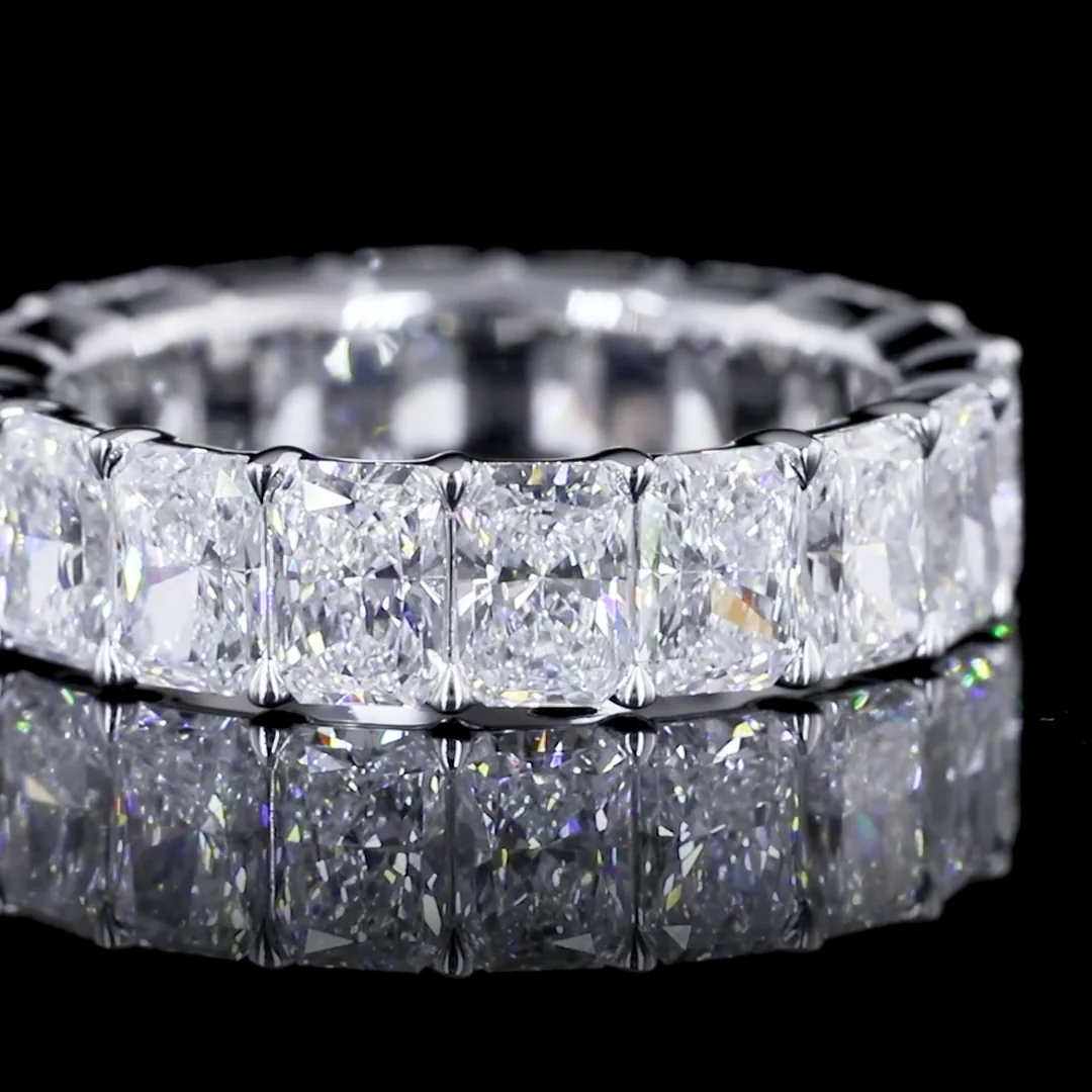 5.61 Cts 14k White Gold Radiant Shape Eternity Band Eternity Band - Image 3