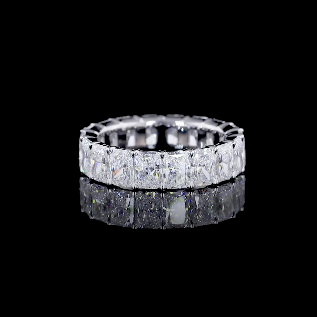 5.61 Cts 14k White Gold Radiant Shape Eternity Band Eternity Band - Video