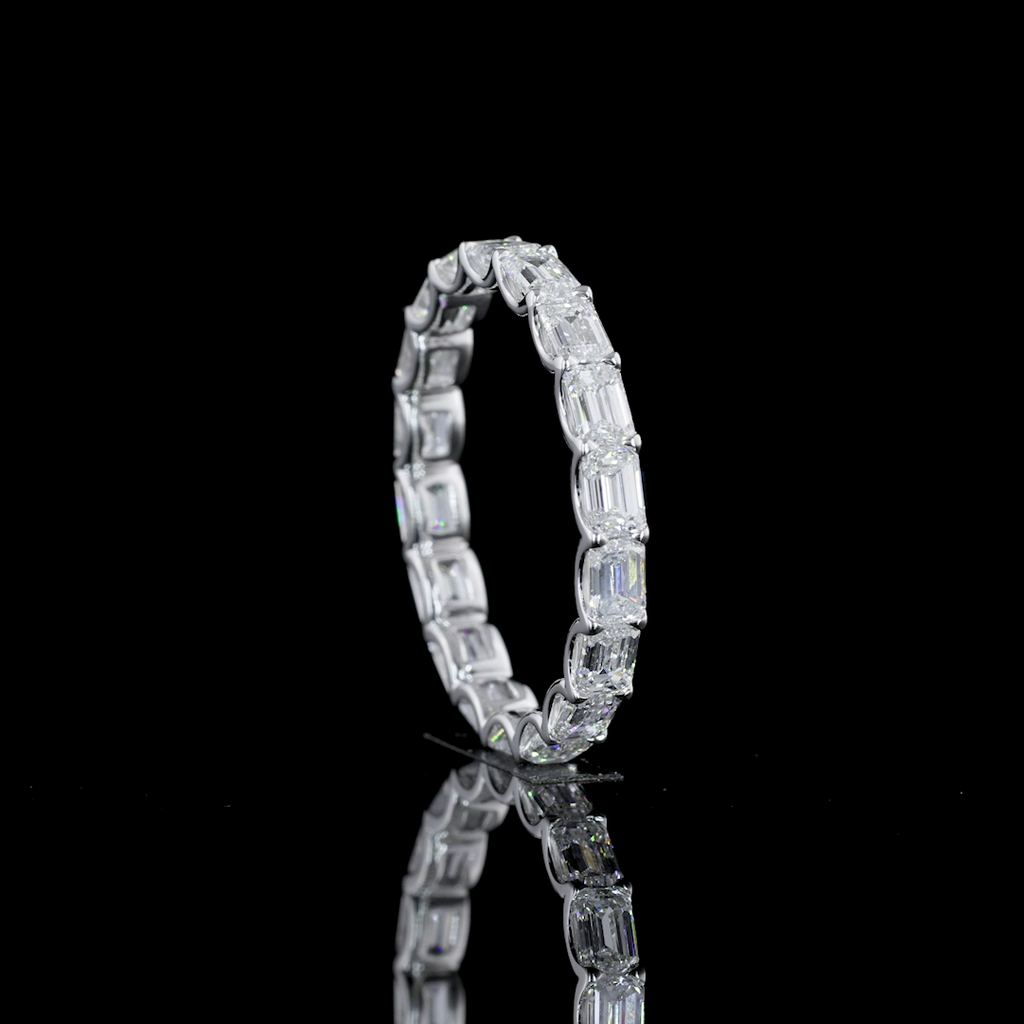 2.14 Cts 14k White Gold Emerald Shape Eternity Band Eternity Band - Image 2