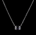 1.07 Cts 14k White Gold Emerald Shape Solitaire Pendant - Video