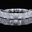 2.12 Cts 14k White Gold Emerald Shape 5 Stones Eternity Band - Image 3