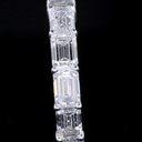 3.48 Cts 14k White Gold Emerald Shape Half Eternity Eternity Band - Image 4
