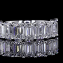 5.05 Cts 14k White Gold Emerald Shape Half Eternity Eternity Band - Image 4