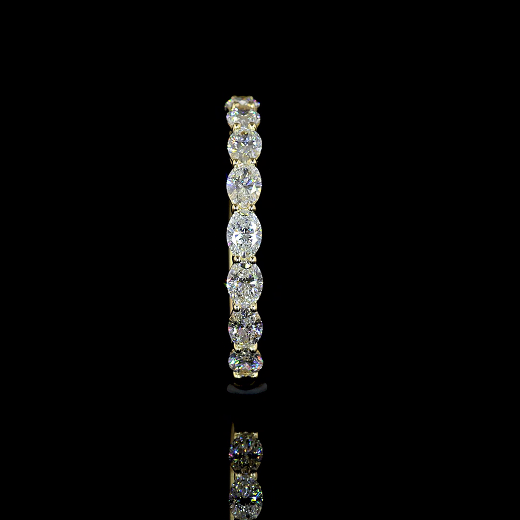 1.71 Cts 14k Yellow Gold Oval Shape Half Eternity Eternity Band - Image 3
