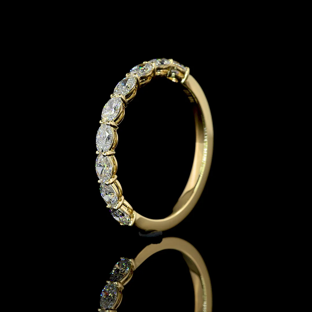 1.71 Cts 14k Yellow Gold Oval Shape Half Eternity Eternity Band - Image 4