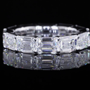 5.29 Cts 14k White Gold Emerald Shape Eternity Band Eternity Band - Image 2