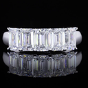 2.3 Cts 14k White Gold Emerald Shape 5 Stones Eternity Band - Image 2