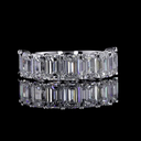 4.44 Cts 14k White Gold Emerald Shape Half Eternity Eternity Band - Video