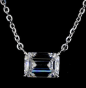 1.02 Cts 14k White Gold Emerald Shape Solitaire Pendant - Image 2