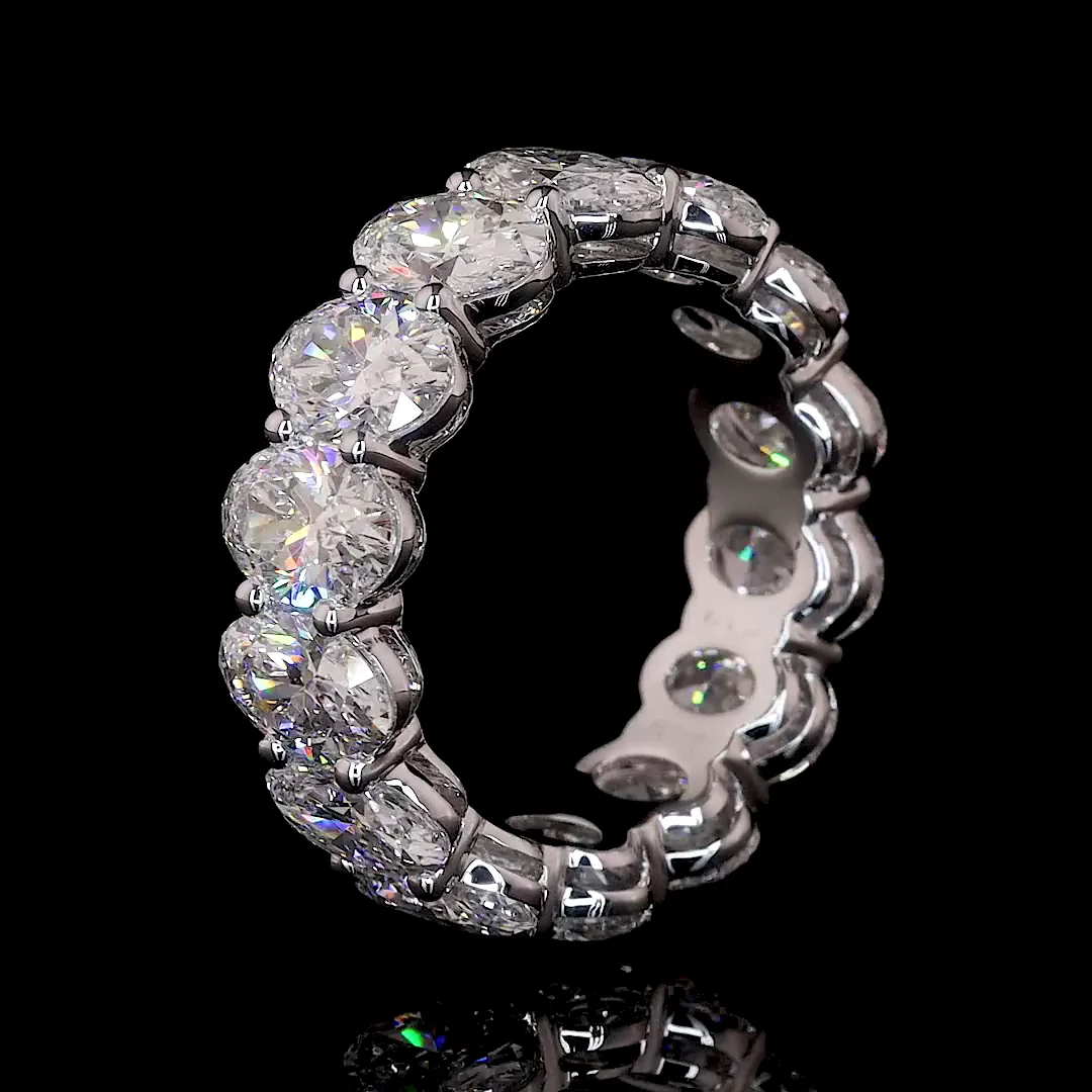 7.16 Cts 14k White Gold Oval Shape Eternity Band Eternity Band - Image 4