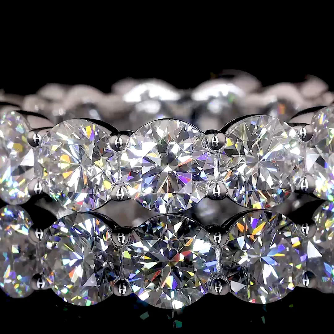 5.82 Cts 14k White Gold Round Shape Eternity Band Eternity Band - Image 2