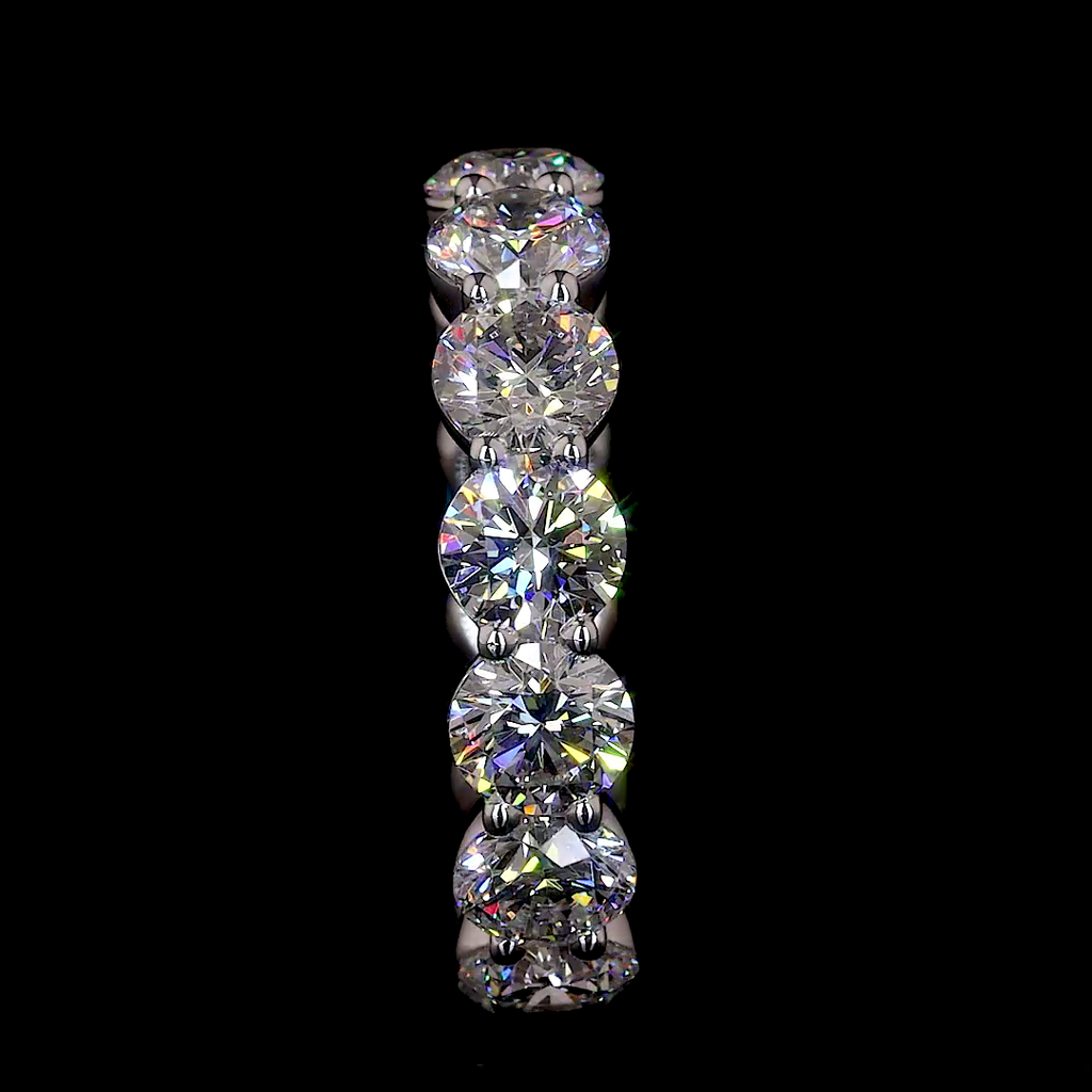 5.29 Cts 14k White Gold Round Shape Eternity Band Eternity Band - Image 3