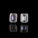 3.41 Cts 14k White Gold Emerald Shape Studs Earring - Video