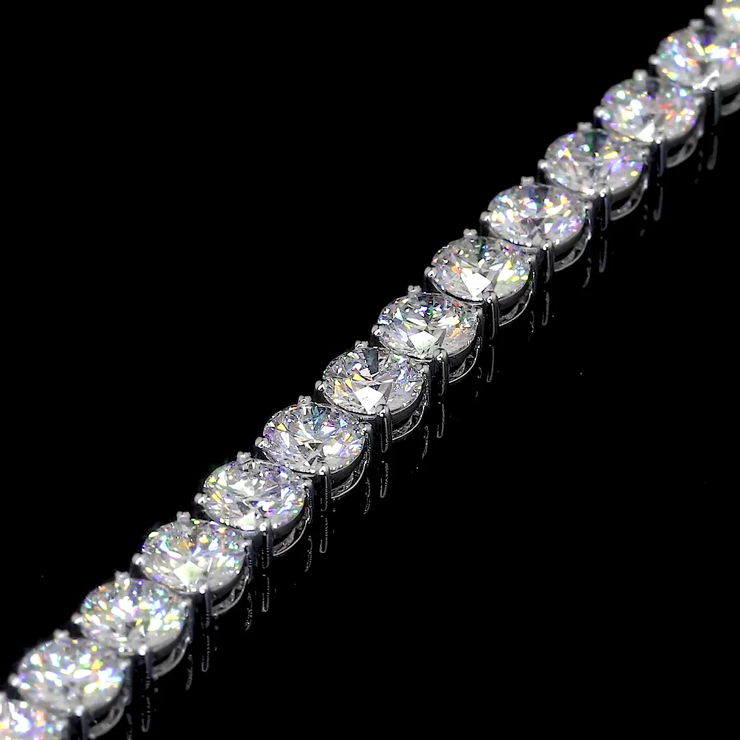 15.04 Cts 14k White Gold Round Shape Tennis Bracelet - Image 2