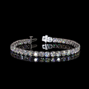 13.16 Cts 14k White Gold Round Shape Tennis Bracelet - Video