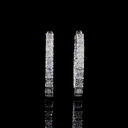 9.6 Cts 14k White Gold Radiant Shape Hoops Earring - Video