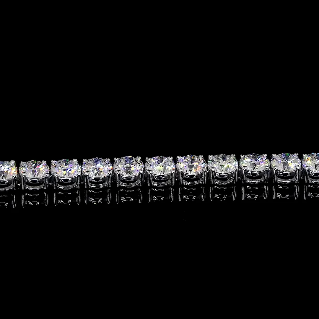 8.2 Cts 14k White Gold Round Shape Tennis Bracelet - Image 4