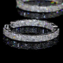 10.19 Cts 14k White Gold Radiant Shape Hoops Earring - Image 4