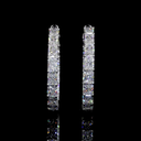 10.19 Cts 14k White Gold Radiant Shape Hoops Earring - Video
