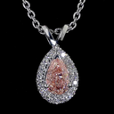 0.44 Cts 14k White Gold Pear Shape Halo Pendant - Image 2
