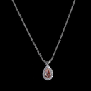 0.62 Cts 14k White Gold Pear Shape Halo Pendant - Video