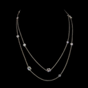 7.48 Cts 14k Yellow Gold Round Shape Double Strand Station Necklace - Video
