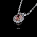 0.44 Cts 14k White Gold Oval Shape Halo Pendant - Image 4