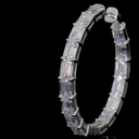 9.86 Cts 14k White Gold Emerald Shape Hoops Earring - Image 3